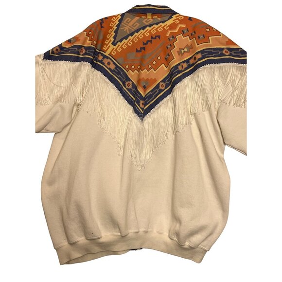 Vintage Santee Lightweight Southwestern Fringe Jacket Plus XXXL USA Aztec Tribal - Picture 9 of 16